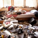 Living room of a hoarders home