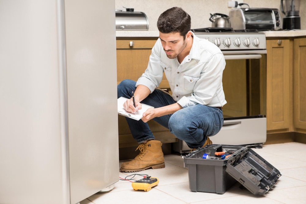 male technician doing his work