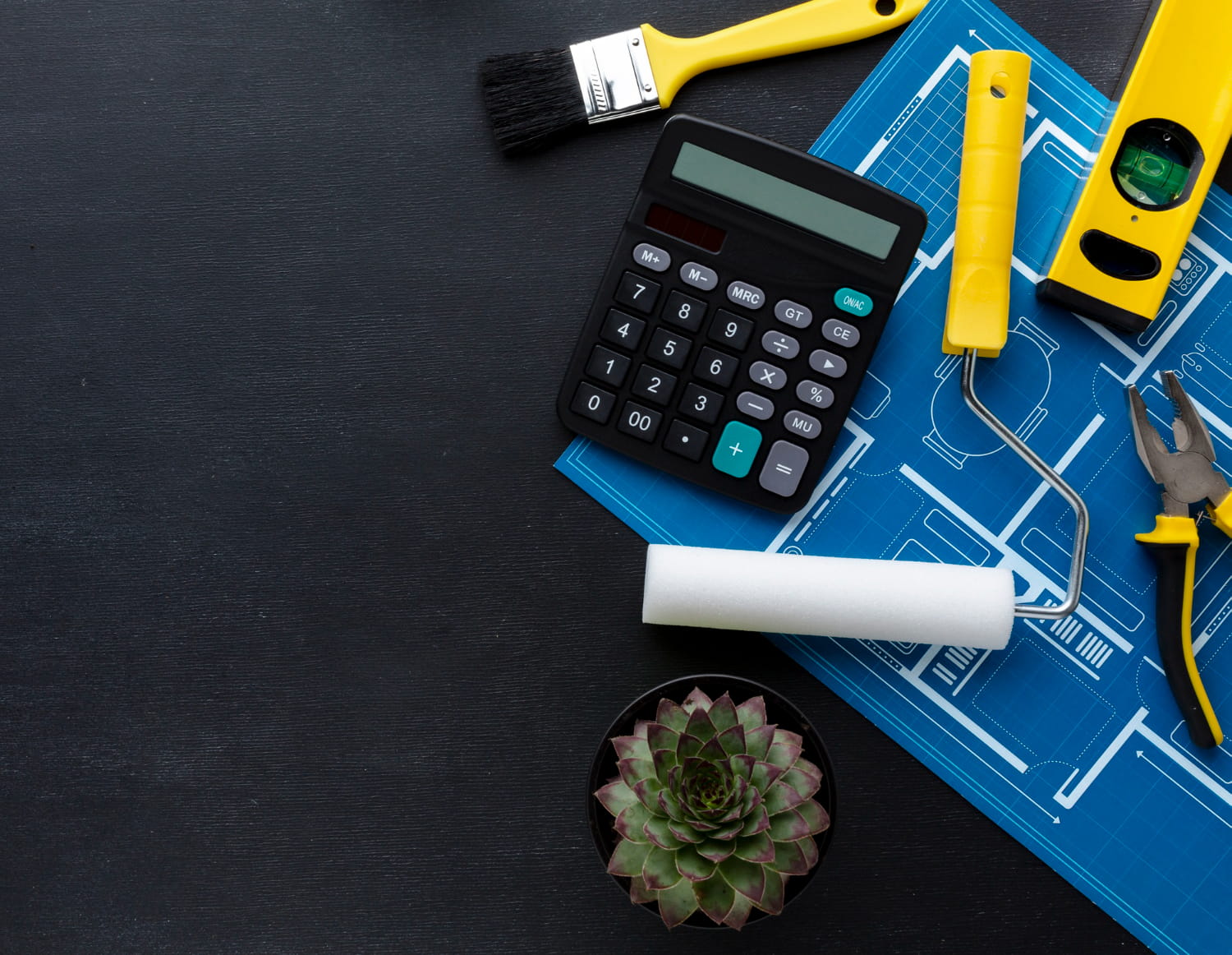 Renovation Tools and a Calculator