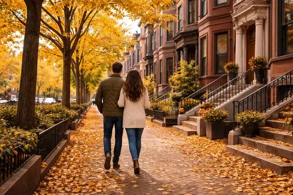 Buying a home in Boston neighborhood autumn lifestyle