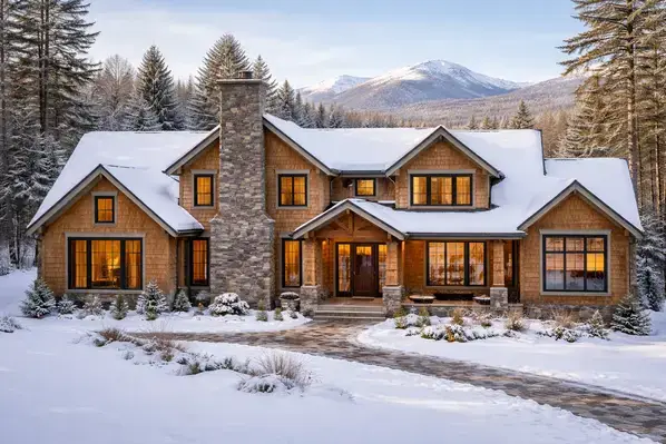 Completed custom-built home in New Hampshire mountains
